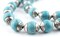 The Bead Chest Capped Turquoise with Silver Gemstone Beads, Full Strand of Round Nepalese Stone Beads, Great for DIY Jewelry Necklace & Bracelet Making